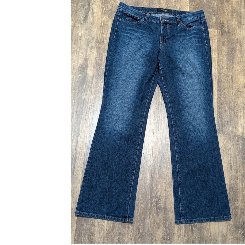 Nine West Santa Monica Bootcut Jeans Womens 12/30 Average Dark Wash Blue Stretch